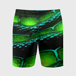 Шорты спортивные мужские Зеленая змеиная абстрактная текстура, цвет: 3D-принт