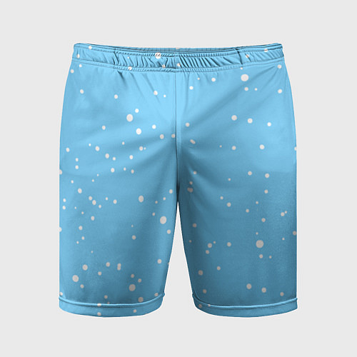 Мужские спортивные шорты Снежинки на нежно голубом / 3D-принт – фото 1