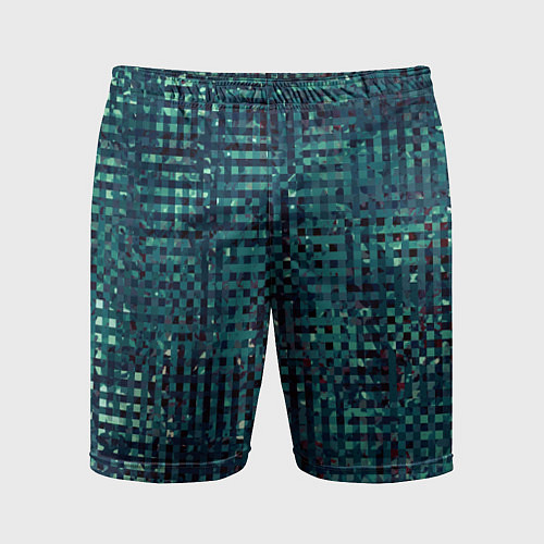 Мужские спортивные шорты Сине-бирюзовый абстрактный / 3D-принт – фото 1