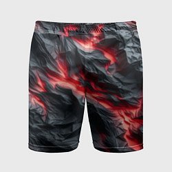 Шорты спортивные мужские Раскаленная лава на горных камнях, цвет: 3D-принт