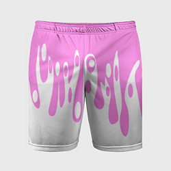 Мужские спортивные шорты Потеки розовой краски на белом