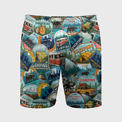 Шорты спортивные мужские Adventure stickers, цвет: 3D-принт