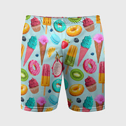 Шорты спортивные мужские Летние сладости, цвет: 3D-принт