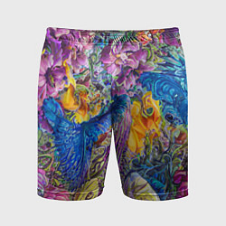 Шорты спортивные мужские Абстрактный растительный паттерн - нейросеть, цвет: 3D-принт