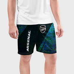 Шорты спортивные мужские Arsenal glitch blue, цвет: 3D-принт — фото 2