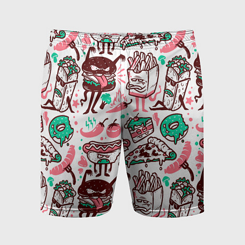 Мужские спортивные шорты Монстры еды / 3D-принт – фото 1