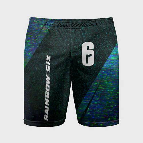 Мужские спортивные шорты Rainbow Six glitch blue / 3D-принт – фото 1
