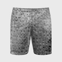 Шорты спортивные мужские Серый текстурированный кубики, цвет: 3D-принт