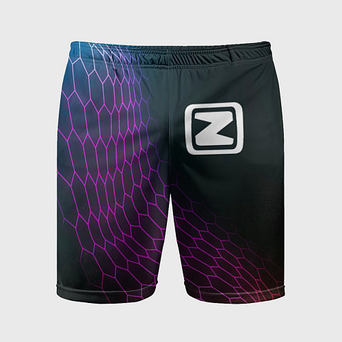 Мужские спортивные шорты Zotye neon hexagon / 3D-принт – фото 1
