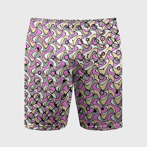 Мужские спортивные шорты Абстрактный узор серо-розовый / 3D-принт – фото 1