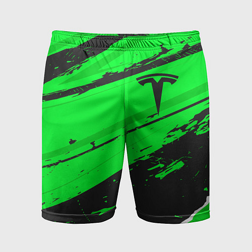 Мужские спортивные шорты Tesla sport green / 3D-принт – фото 1