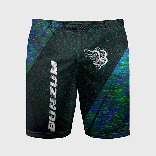 Мужские спортивные шорты Burzum glitch blue / 3D-принт – фото 1