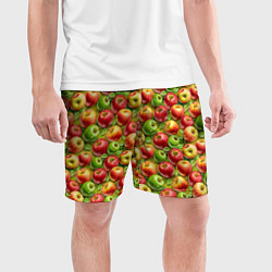 Шорты спортивные мужские Ароматные сочные яблоки, цвет: 3D-принт — фото 2
