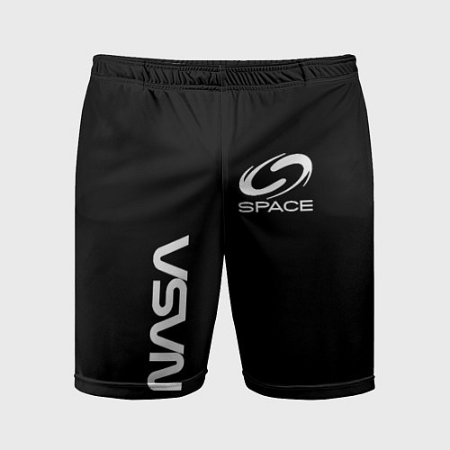 Мужские спортивные шорты Nasa space logo white / 3D-принт – фото 1