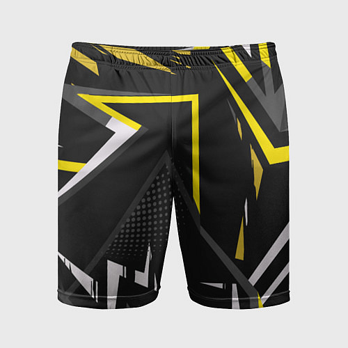 Мужские спортивные шорты Абстрактный узор с геометрической концепцией / 3D-принт – фото 1