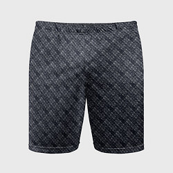 Шорты спортивные мужские Чёрно-синий текстурированный, цвет: 3D-принт