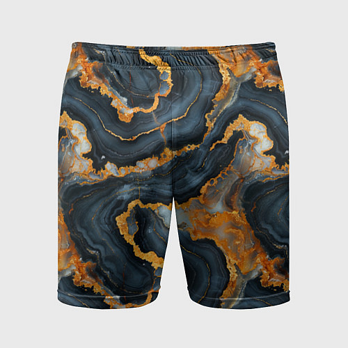 Мужские спортивные шорты Золотистый мрамор / 3D-принт – фото 1