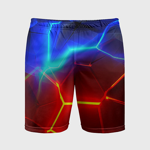 Мужские спортивные шорты Красные плиты с ярким светом / 3D-принт – фото 1