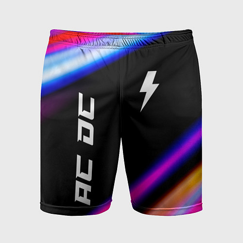 Мужские спортивные шорты AC DC neon rock lights / 3D-принт – фото 1