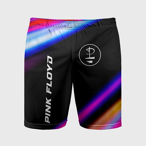 Мужские спортивные шорты Pink Floyd neon rock lights / 3D-принт – фото 1