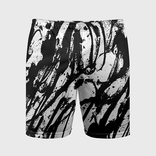 Мужские спортивные шорты Чёрно-белая абстракция: нейросеть / 3D-принт – фото 1