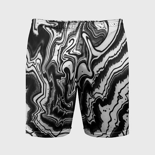 Мужские спортивные шорты Черно-белая абстракция суминагаши / 3D-принт – фото 1