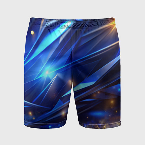 Мужские спортивные шорты Синие плиты и блестки абстракции / 3D-принт – фото 1