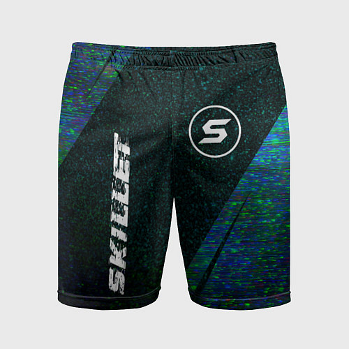 Мужские спортивные шорты Skillet glitch blue / 3D-принт – фото 1