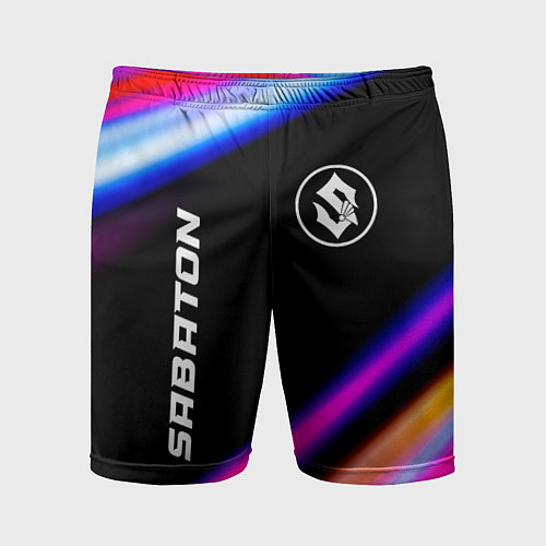 Мужские спортивные шорты Sabaton neon rock lights / 3D-принт – фото 1