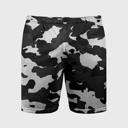 Мужские спортивные шорты Камуфляж серый / 3D-принт – фото 1