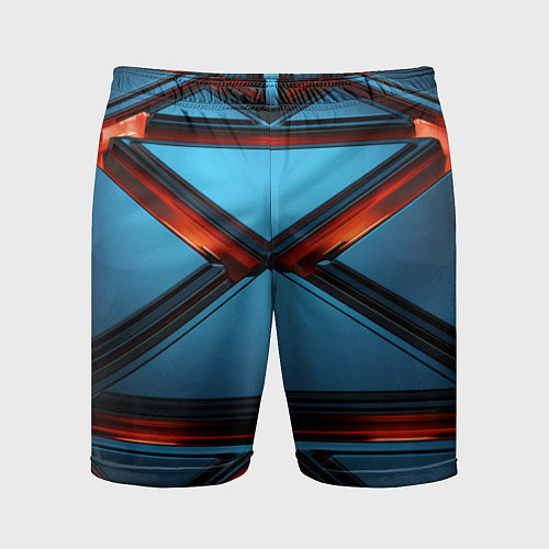 Мужские спортивные шорты Абстрактные треугольные плиты со светом / 3D-принт – фото 1