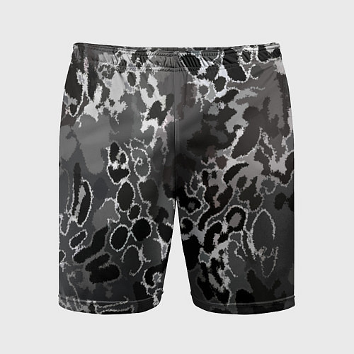 Мужские спортивные шорты Чёрно-серый абстракция / 3D-принт – фото 1