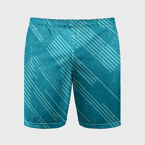 Мужские спортивные шорты Абстракция светлые линии на зеленом фоне / 3D-принт – фото 1