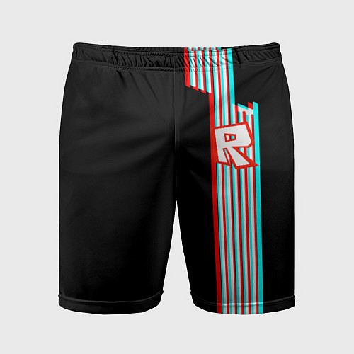 Мужские спортивные шорты Roblox glitch line / 3D-принт – фото 1