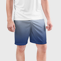 Шорты спортивные мужские Бело синий градиент, цвет: 3D-принт — фото 2