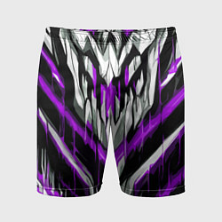 Мужские спортивные шорты Фиолетово-белые ломаные клыки