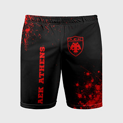 Шорты спортивные мужские AEK Athens - red gradient вертикально, цвет: 3D-принт