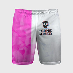 Мужские спортивные шорты Game over pink abstraction