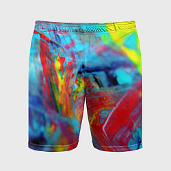 Мужские спортивные шорты Абстрактные краски неон