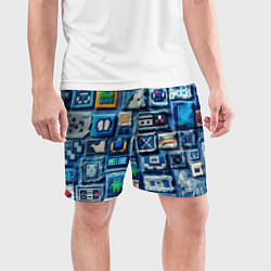 Шорты спортивные мужские Пэчворк с геймерскими знаками, цвет: 3D-принт — фото 2