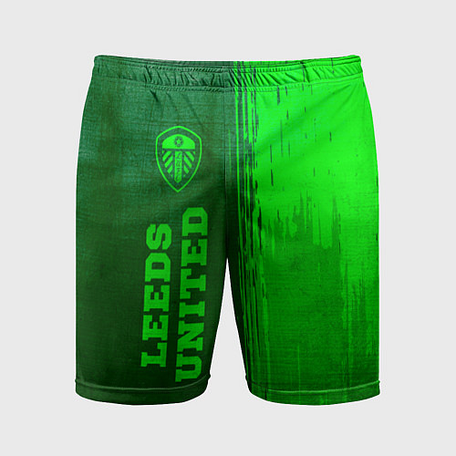 Мужские спортивные шорты Leeds United - green gradient по-вертикали / 3D-принт – фото 1