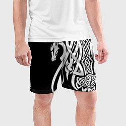 Шорты спортивные мужские Языческий кельтский орнамент тату, цвет: 3D-принт — фото 2