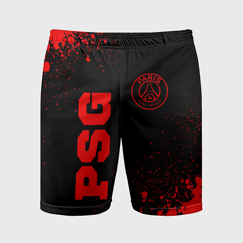 Мужские спортивные шорты PSG - red gradient вертикально / 3D-принт – фото 1