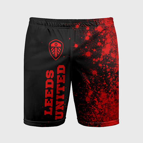 Мужские спортивные шорты Leeds United - red gradient по-вертикали / 3D-принт – фото 1