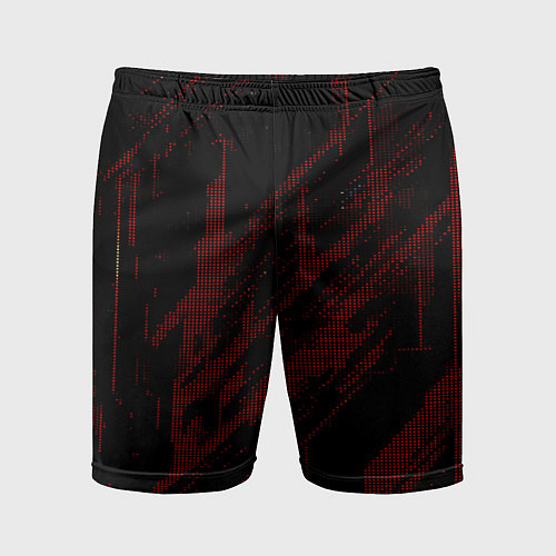 Мужские спортивные шорты Красные точки на чёрном фоне / 3D-принт – фото 1