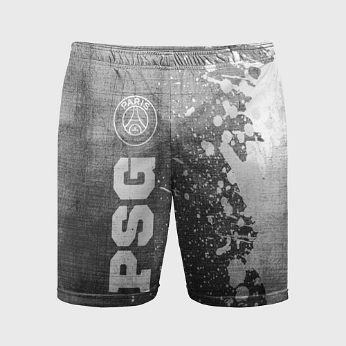 Мужские спортивные шорты PSG - grey gradient по-вертикали / 3D-принт – фото 1