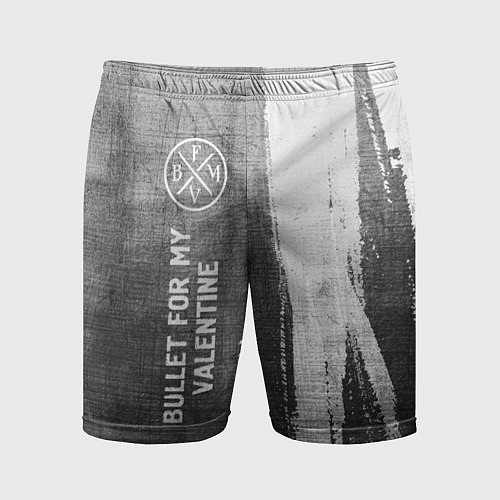Мужские спортивные шорты Bullet For My Valentine - grey gradient по-вертика / 3D-принт – фото 1