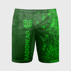 Мужские спортивные шорты Radiohead - green gradient по-вертикали