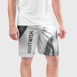Шорты спортивные мужские Nightwish - white gradient вертикально, цвет: 3D-принт — фото 2