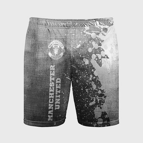 Мужские спортивные шорты Manchester United - grey gradient по-вертикали / 3D-принт – фото 1